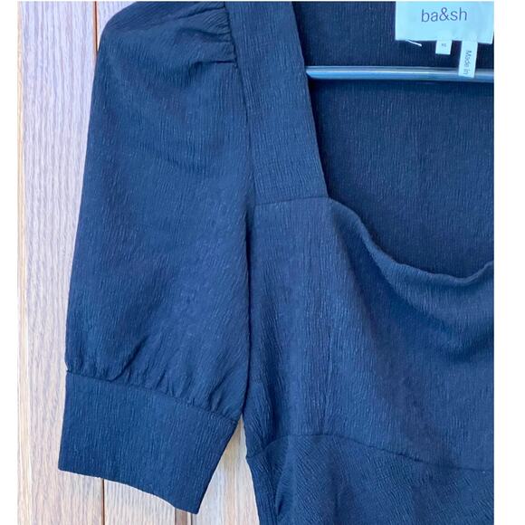 ba&sh Woody Ruffle Mini Dress Black Size XS - NWT - Picture 6 of 10